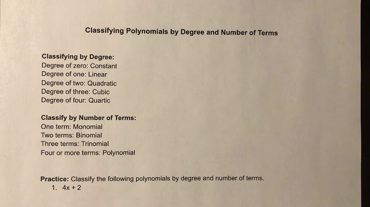 Classifying polynomials by degree and number of terms