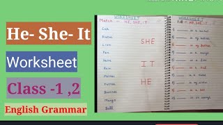 He She It Worksheet For Class 1 Youtube