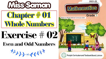 Exercise 2 Unit No 01 Class 3 | Even and Odd Numbers