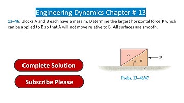 13–46. Blocks A and B each have a mass m. Determine the largest horizontal force P which can