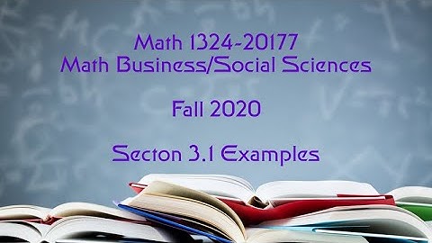 Section 3.1 Examples