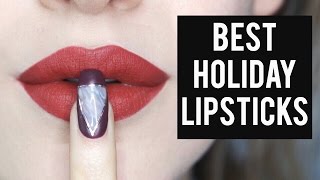 My Favorite HOLIDAY Lipsticks | 10 Lip Swatches | JamiePaigeBeauty
