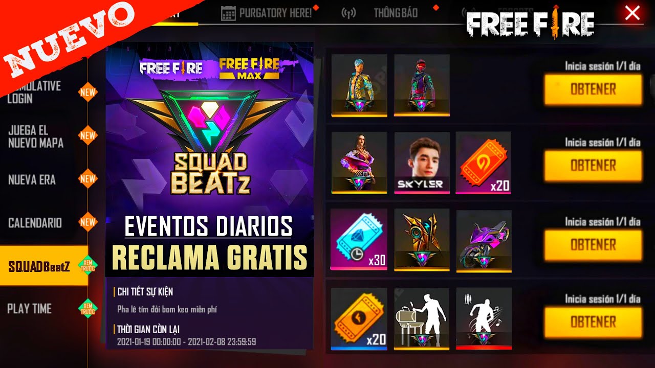 Free Fire anuncia evento Squad BEATz, com skins, músicas e recompensas