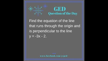 GED QOD: Writing Equations of Perpendicular Lines 2