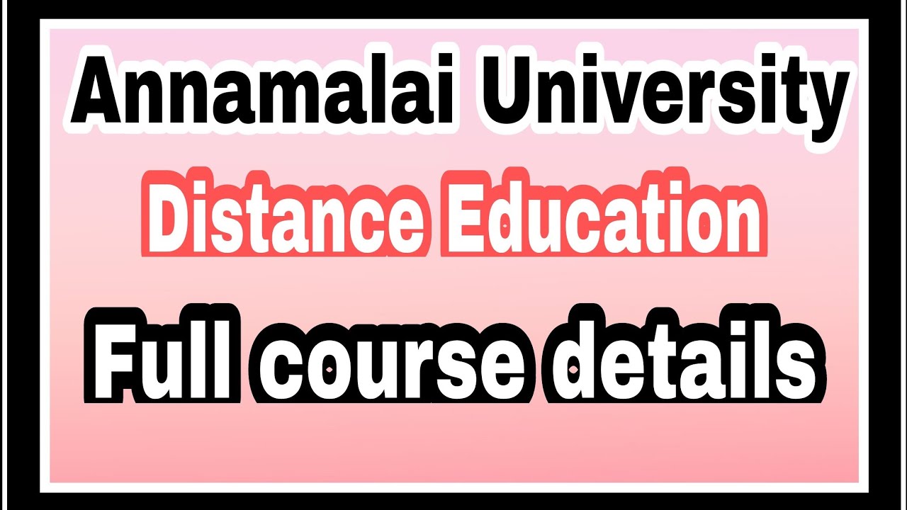distance education medical courses annamalai university