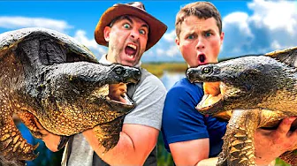 Can Coyote Peterson and Ray Tiller Catch the GIANT Snapping Turtle?