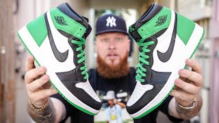 ARE THE JORDAN 1 LUCKY GREEN SNEAKERS WORTH BUYING?! (Early In Hand & On Feet Review)