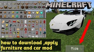 How to get and apply furniture and Lamborghini (car) in hindi in minecraft screenshot 1