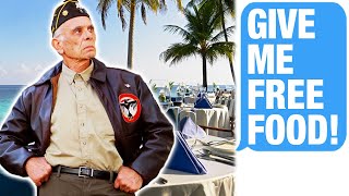 Entitled Jerk Lies About Being A Veteran For FREE Food, Gets Embarrassed!