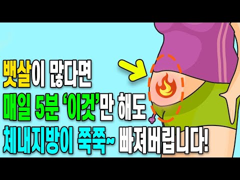 뱃살이 많다면 매일 5분 &rsquo;이것&rsquo;만해도 체내지방이 쭉쭉~ 빠져버립니다!