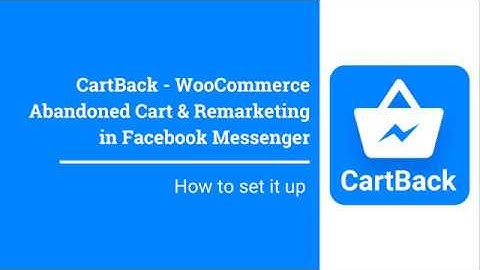 How to set up CartBack - WooCommerce Abandoned Cart for Facebook (Updated August 2018)