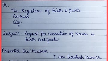 Request for correction of Name in Birth Certificate  || Birth Certificate Name change application