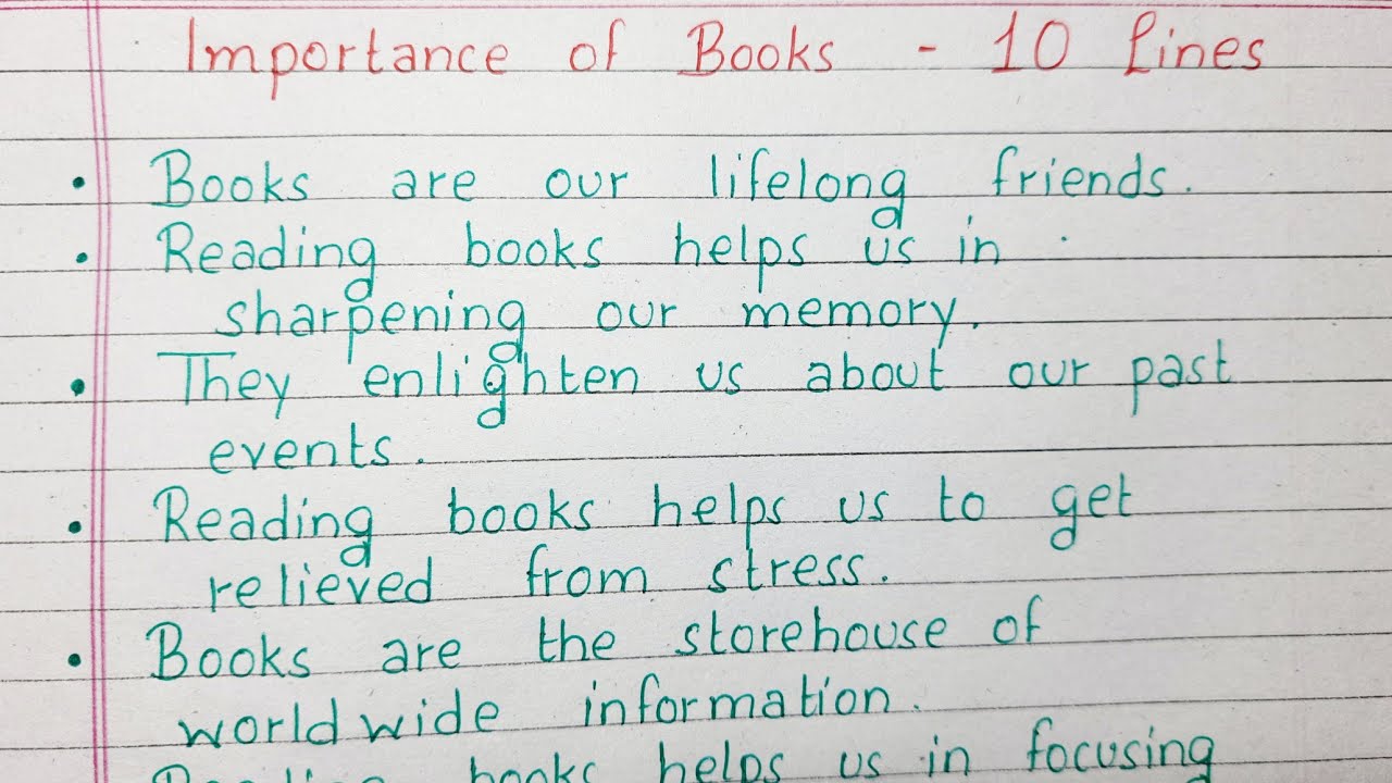 importance of books essay for class 4