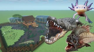 How To Make a Piranha, Crocodile, and Axolotl Farm in Minecraft PE