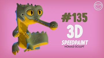 #135: 3D Speedpaint in Nomad Sculpt | Gharial Character Design