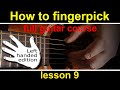 Guitar lesson 9. LEFT HANDED, How to play The Troubled Heart. (Fingerstyle or fingerpicking)