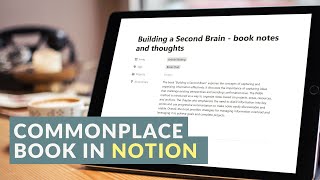 Commonplace Book Setup in Notion - Beginner Friendly