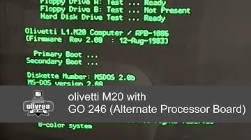 olivetti M20 with GO246 ( Alternate Processor Board ) booting PCOS & MS-DOS