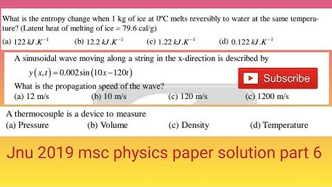 Jnu 2019 msc physics paper solution part 6 #jun msc physics