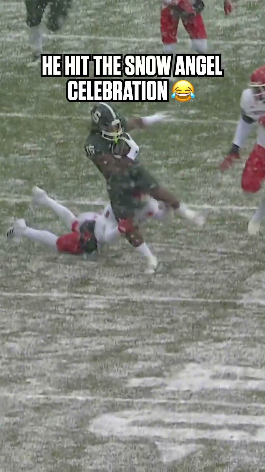 Elite celebration ❄️ #cfb #football #michiganstate