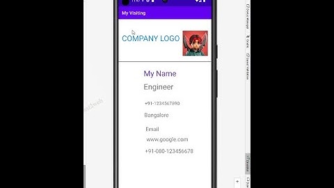 Create an Application to Design a Visiting Card  | Mobile Application Development