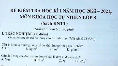 Bài tập vật lý lớp 8 học kỳ 1 năm 2024