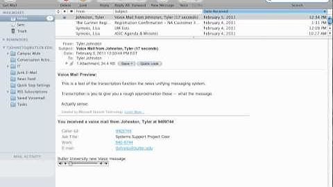 Using Apple Mail to Manage Voicemail - Unified Messaging in BUmail - Spring 2011