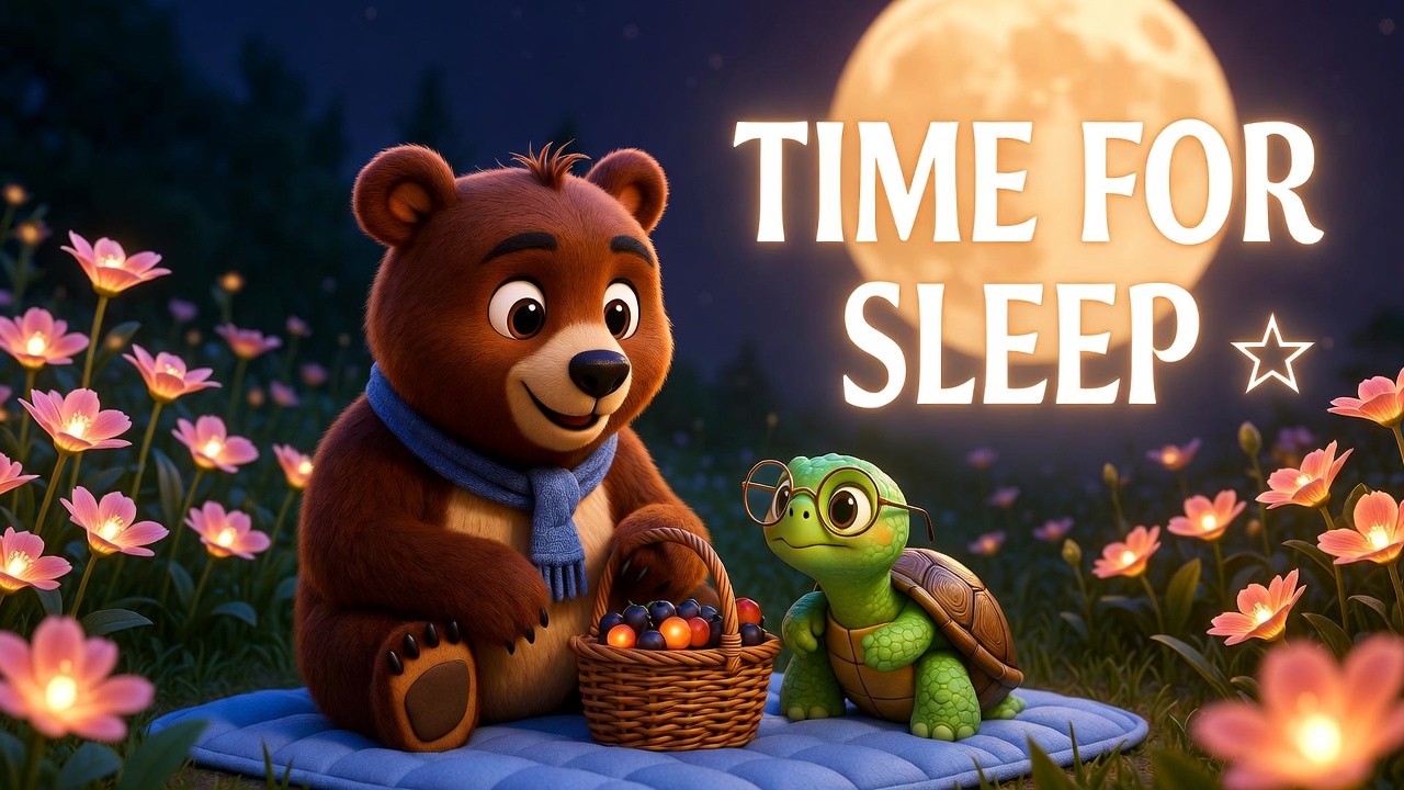 Тайна лунных лилий: ночные приключения в сказочном лесу 🌙🐻