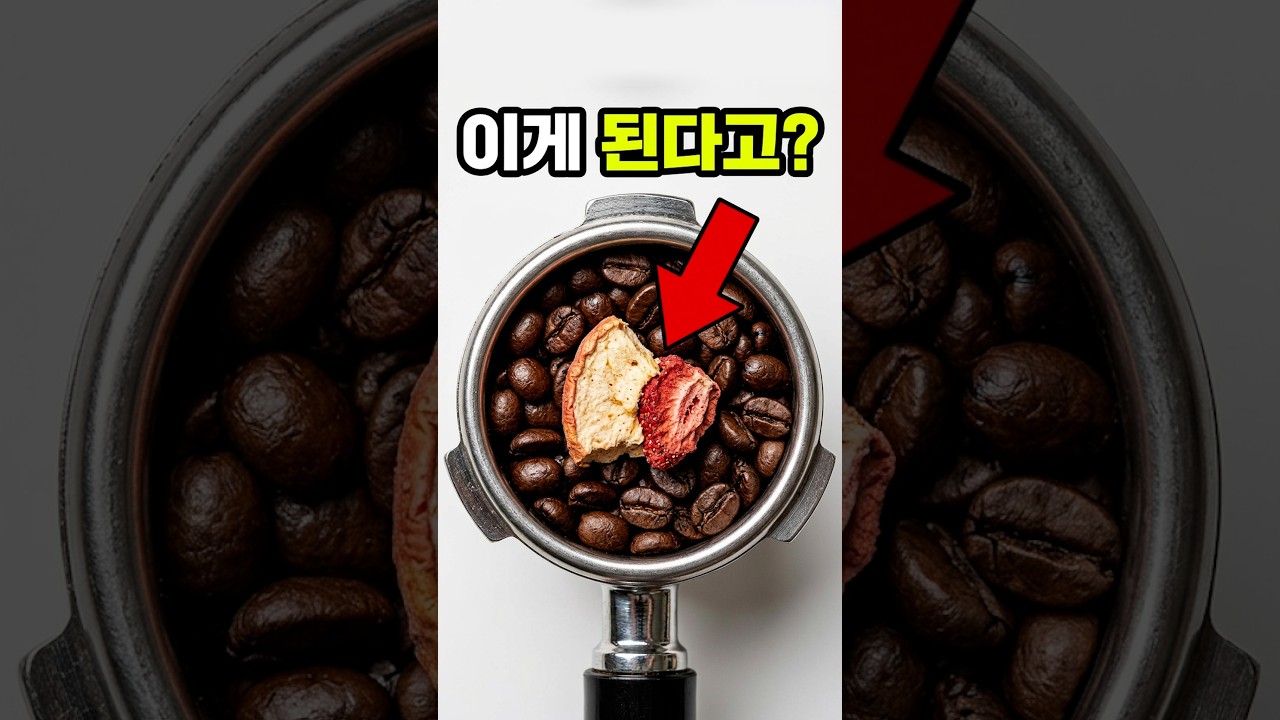 커피에 동결건조 과일 넣지 마세요 (진짜로) #호기심 #실험 #홈카페