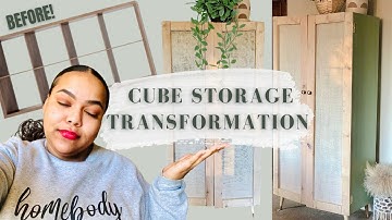EXTREME CUBE STORAGE MAKEOVER for CRAFT SUPPLIES | DIY Cabinet Doors with BURLAP | IKEA KALLAX HACK