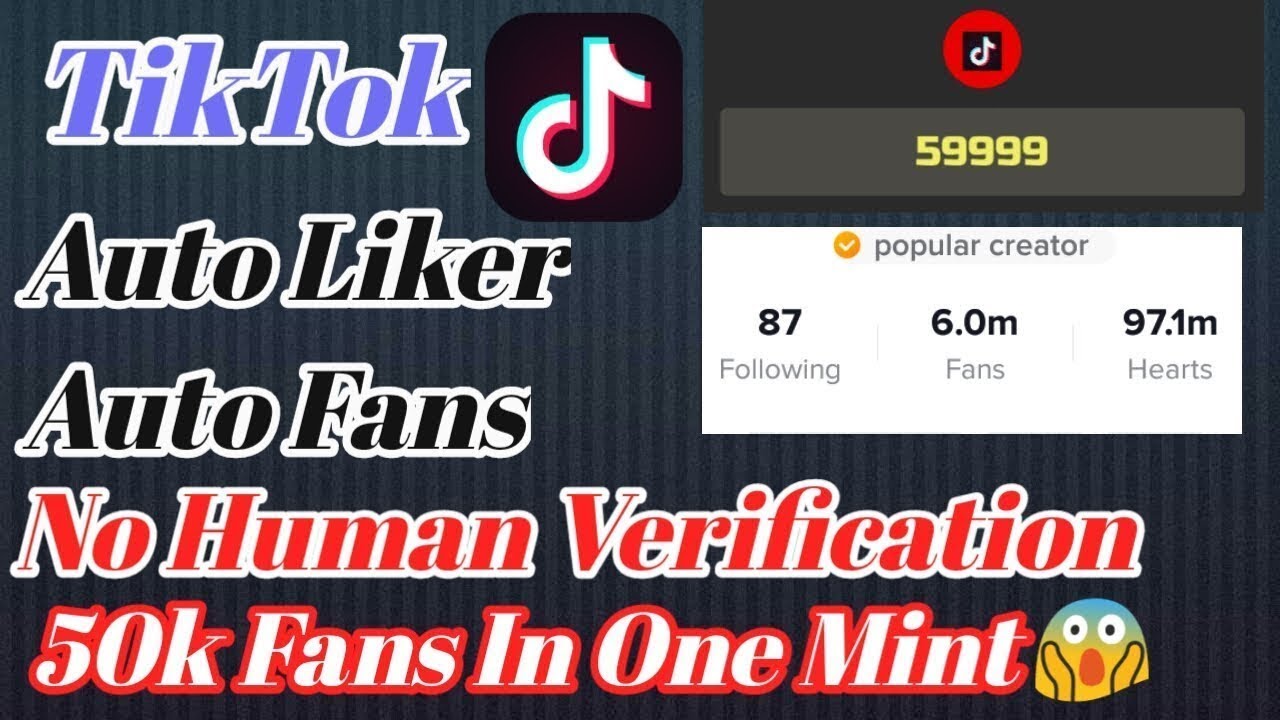 TikTok New 50k Fans And Likes Hack Without Human Verification Unlimited