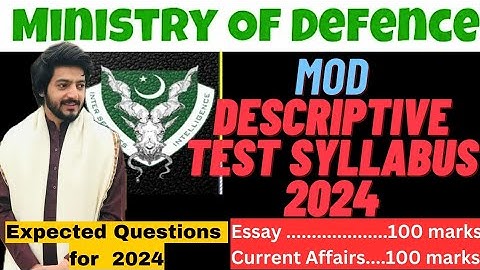 MOD Descriptive Test 2024| MOD Essay & Current Affairs | Important topics for MOD Descriptive  2024