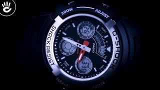 Review đồng hồ G-Shock AW-590-1ADR các ô số điện tử hiện thị đa chức năng kèm mức chống nước 20atm