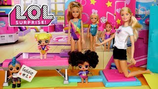 Barbie LOL Doll Family Gymnastics Competition Routine With Baby Goldie