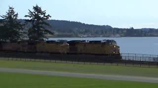 (Northbound) Union Pacific 7209 leads the Priority Intermodal Train through Chambers Bay / Pioneer.
