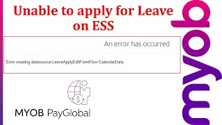 Datos Unable to apply for leave  - MYOB PayGlobal Guía