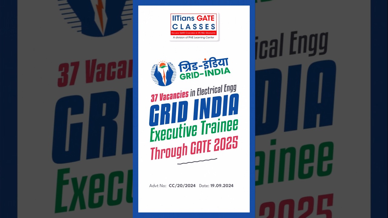 Executive Trainees Job at GRID-India  | Gov/PSU jobs-GATE EE Aspirants 