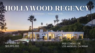 🏠 For Sale: 9100 Cordell Dr. | 4 Bd, 5 Ba, 5,063sqft | $15,995,000 |  Hollywood Regency Bird Streets