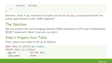How to Retrieve a List of app_ids in JSON Format from SQL Query