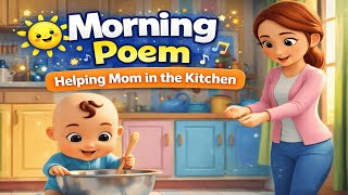 Morning Poem for Kids 🌞 | Baby Wakes Up &amp; Helps Mom in the Kitchen | Little Momo