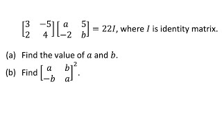 Matrix Operations, Identity Matrix Random Exercise 19