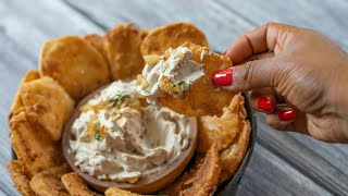 CHICK'N FRIED CHIPS & FRENCH ONION DIP!!-Deliciously Entertaining