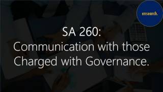 Auditing Standards: SA 260 - Communication of Audit Matters