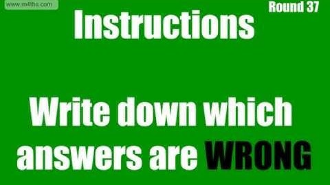 Round 37 - www.m4ths.com Challenge GCSE C Grade Target Quiz - Calculator - Common Misconceptions