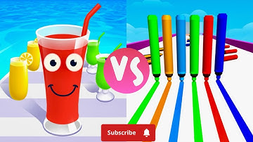 Juice run🥤 VS pencil run✏️ - All Levels Speed RunGameplay Android iOS 