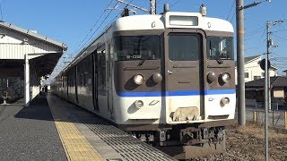 【4K】JR山陽本線　普通列車115系電車　ｾｷR-02編成　西阿知駅発車