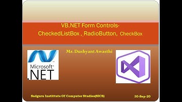 VB NET Form Controls- CheckedListBox  RadioButton CheckBox