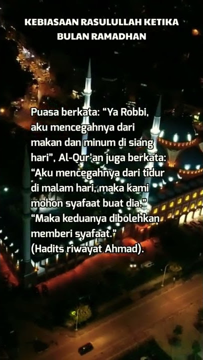KEBIASAAN RASULULLAH KETIKA RAMADHAN @JALAN TERBUKA #SHORTS