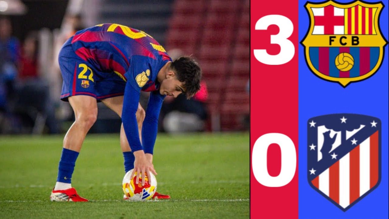 ملخص مباراة برشلونة واتلتيكو مدريد 3-0 كاس ملك اسبانيا اليوم