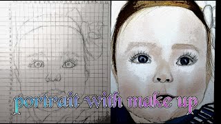 Drawing with make up\(طريقة رسم الوجوه خطوة بخطوة -(تجربة الرسم بمساحيق التجميل